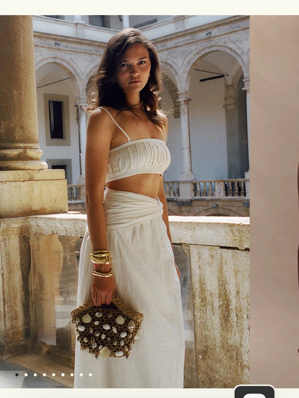 Meshki Cream Bandeau and Skirt Set